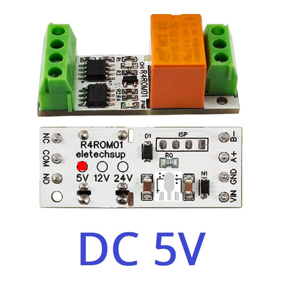 R4ROM01 3A Mini Size & Low Noise 5V 12V 24V RS485 Relay Board Modbus Rtu Remote IO 110V 120V 220V Small Electronic Switch