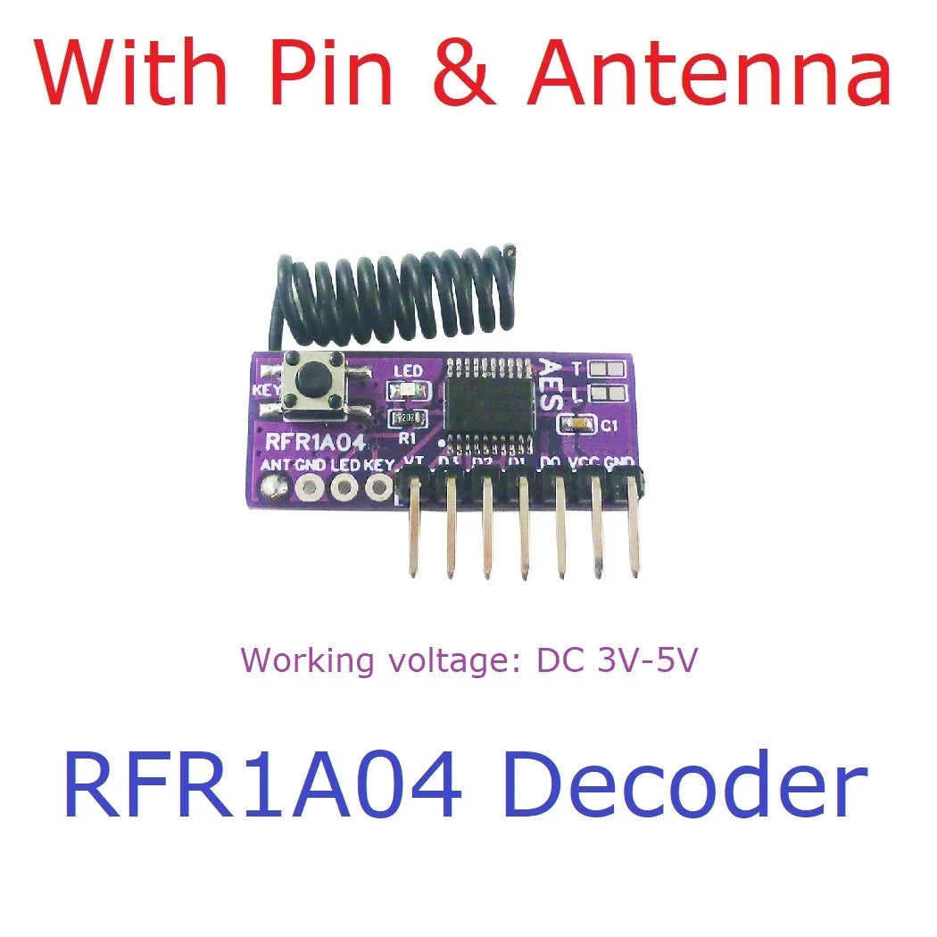 RFR1A04  RFT1C04 4CH AES128 Encryption Codec Remote Control Module featuring 433M Superheterodyne Transceiver, Upgrade to PT2262 EV1527 HC301