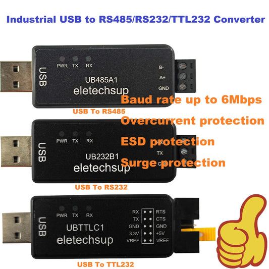UB485A1 UB232B1 UBTTLC1 High-Speed Multi-purpose Debugger USB to RS485/RS232/TTL232 Converter USB Enhanced SERIAL CH343 for Arduino Raspberry Pi ESP32