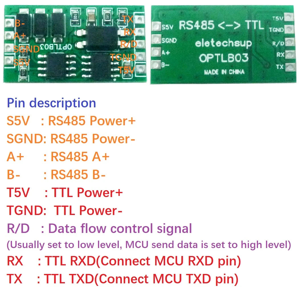 OPTLB03 Industrial Grade UART TTL to RS485 Isolated communication Surge Protection for Arduiuo  MEGA  4 NODEMCU ESP8266