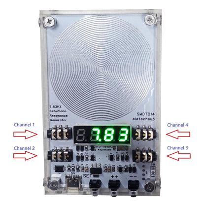 SMDTB14 4CH High-Precision 7.83 Schumann Resonance Pure Sine Wave Signal Generator External Antenna for Mentally Physically Health Sleep