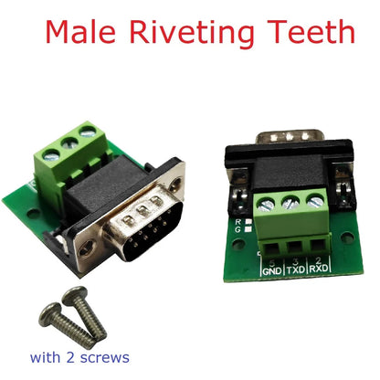 DB9FA03 DB9MB03 DB9 to (RXD TXD GND) 3Pin Terminal RS232 Converter Adapter Riveting Teeth Sleeve Nut for Arudino  MEGA PLC