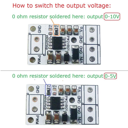 PW2VB01 0-5V/0-10V Frequency to Voltage Module PWM to DAC Converter PLC MCU FPGA Analog IO Expansion Board Signal Generator