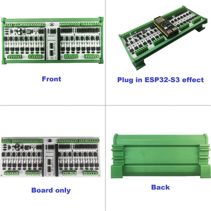 ESS3H32 16DI-16DO RS485 ESP32-S3 expansion board Wi Fi BLE 3A MOS PWM digital analog output solid-state relay module  44PIN ESP32 S3