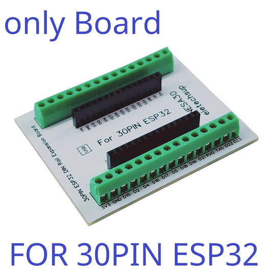 DNESA30 DNESP32 Din Rail Mounting DIN35 C45 Rail 30 pin ESP32 Base Plate 3.96 Terminal Screw Terminal Block Adapter Module for Arduino Wifi BT IOT DIY