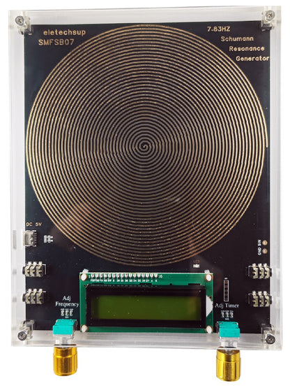 SMFSB07 7.83Hz Schumann Resonance Generator 0.01Hz-100kHz Adjustable 4 Outputs Timer 150mm Antenna for Meditation Biohacking 5V DC