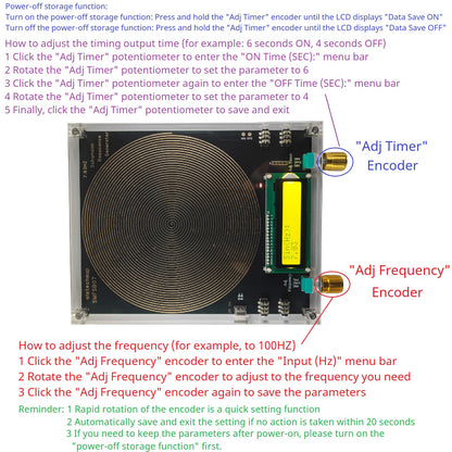 SMFSB07 7.83Hz Schumann Resonance Generator 0.01Hz-100kHz Adjustable 4 Outputs Timer 150mm Antenna for Meditation Biohacking 5V DC