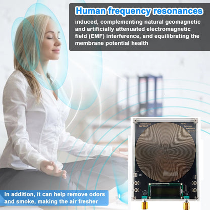 SMFSB07 7.83Hz Schumann Resonance Generator 0.01Hz-100kHz Adjustable 4 Outputs Timer 150mm Antenna for Meditation Biohacking 5V DC