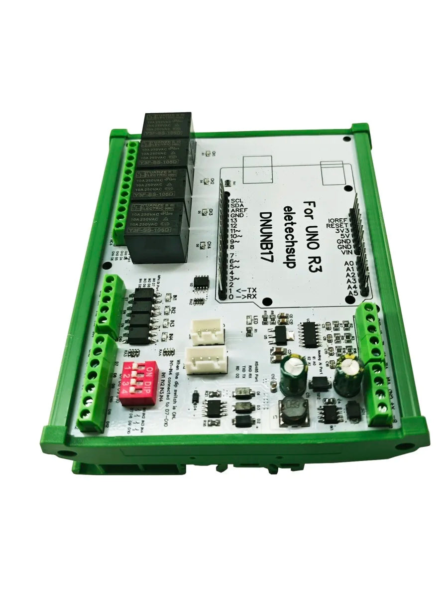 DNUNB17 4DI-4DO-4AI Digital Analog AM2301/SHT20/SHT30/DS18B20 Temperature Humidity OPEN PLC Expansion Board for Arduino UNO R3