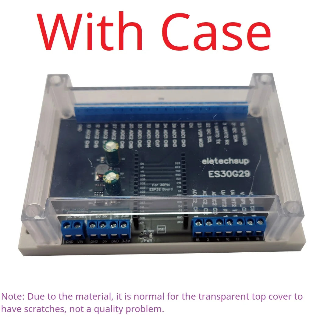 ES30G29 Transparent Cover ESP32 Devkit Expansion Board Din Rail 5.0 Cross Terminal Block Adapter Module for Bluetooth Arduino Wifi IOT