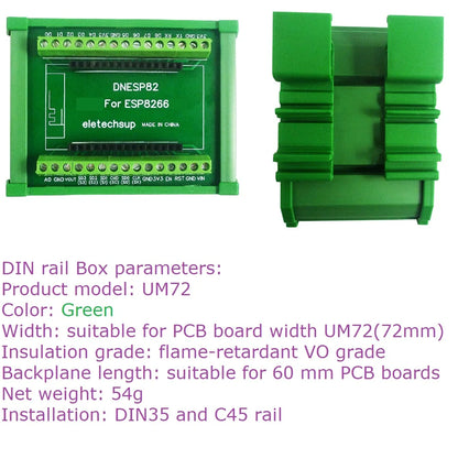 DNESP82 WIFI NodeMcu Lua ESP8266 Wifi GPIO DIN Rail 3.96 PinBoard Box Expansion Board for Arduiuo Ethernet PLC