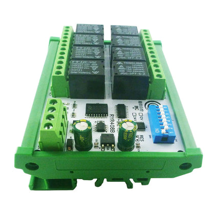 RYR408B 8CH DC 12V 24V Modbus Relay Module(DIP Switch Set Parameters)