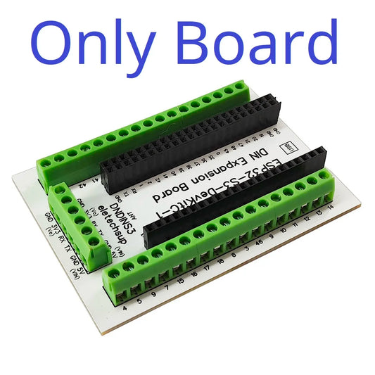 DNDINS3 ESP32-S3 44 pins Din Rail Mounting Expansion Board All PinOut 3.96 Screw Terminal Module USB OTG N16R8 N8R8 for Wi-Fi + Bluetooth LE
