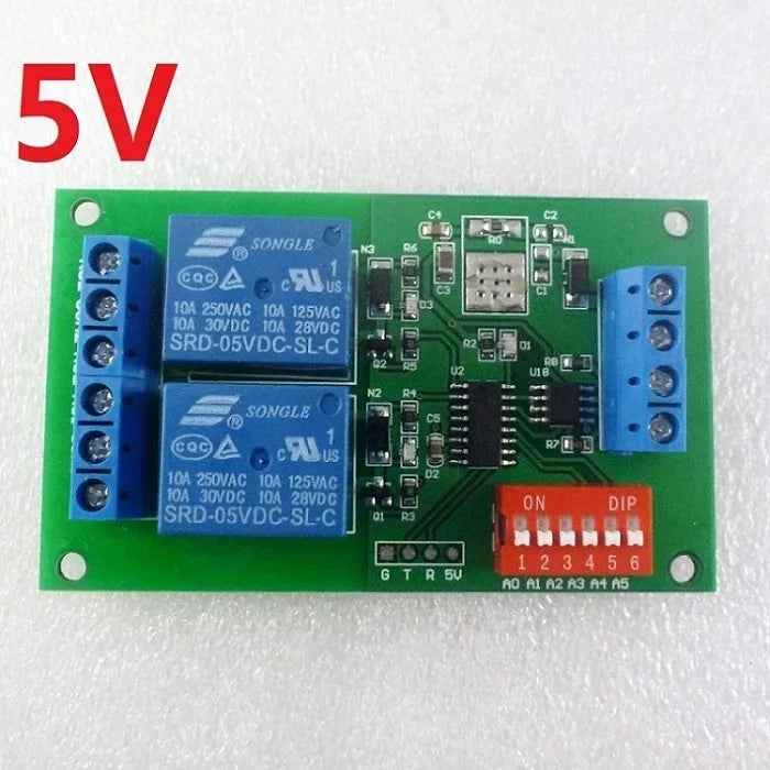 CE035 DC5V 2 CH RS485 Relay Board UART Serial Port Switch Module Modbus AT Command Control For PLC Smart Home Automated Industry