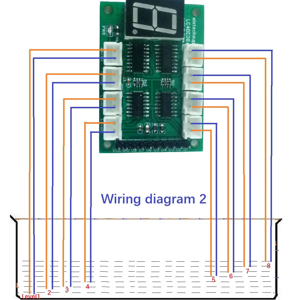 LC4BE08 DC 5V 8 Port Water Level Detect Display Board Liquid  Controller Sensor Switch Module for Arduiuo  MEGA2560 NANO MCU STM32