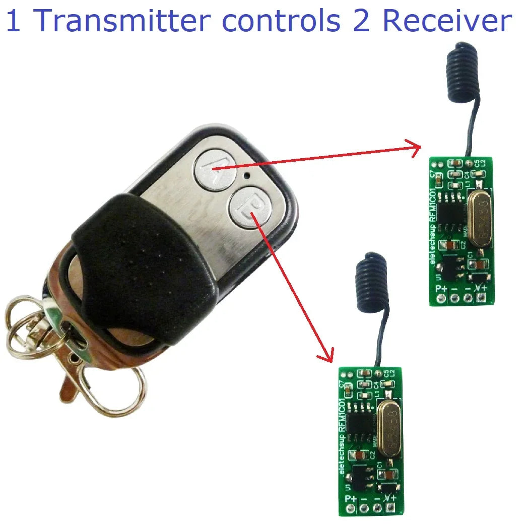 RFM1C01 Mini Wireless Remote Control Switch Board for Low Power Lithium Battery, 3.7V-14.8V 2A Module