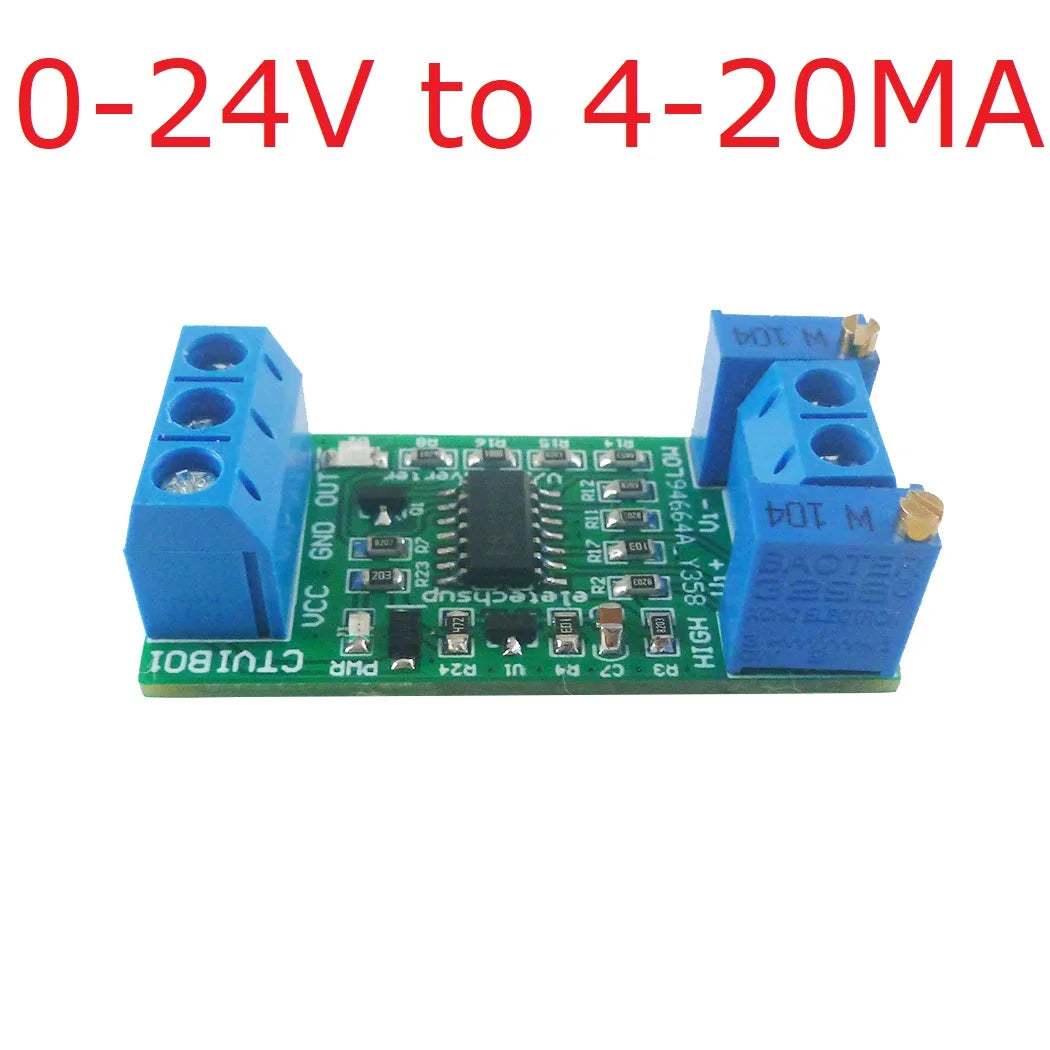 CTVIB01 0-5V/0-10V to 4-20mA/0-20mA Voltage to Current Analog IO Module Transmitter V/I Linear Converter for PLC RS485 Sensor