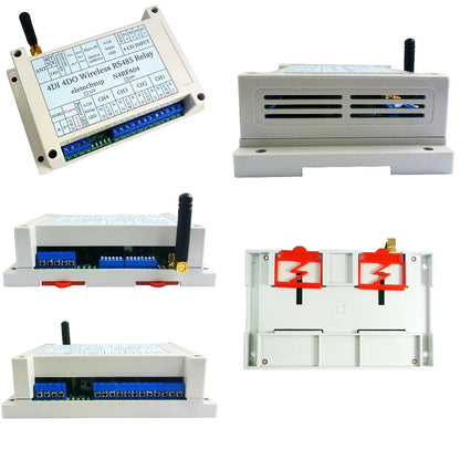 N4RFA04 RT5BF01 DC 12V 24V 433M Wireless RS485 IO Point-to-Point Master-Slave RF Transceiver Relay Swicth Board for Water Pump LED PTZ PLC