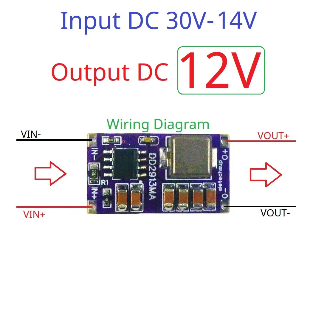 DD2913MA 3A Synchronous Step-Down Regulator OVP OCP OTP SCP DC-DC Buck Converter 4.5V-30V to 3V 3.3V 4.2V 5V 6V 7.5V 9V 12V