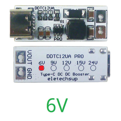 DDTC12UA_PRO Full Function Type-C PD QC USB 5V to 5V to 6V 9V 12V 15V 24V 9W DC-DC Boost Converter for Arduino Smart Home Speaker