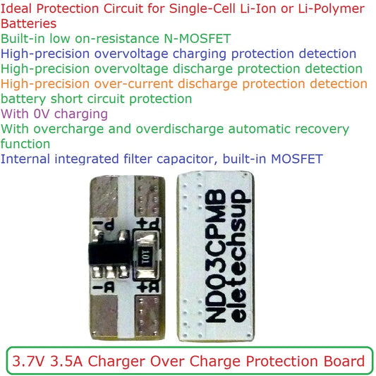 ND03CPMB mini 3.7V 4.2V 3.5A 1-Cell Li-ion Lithium Li-Polymer Battery Charger Over Charge Discharge Overcurrent Protection Board Module