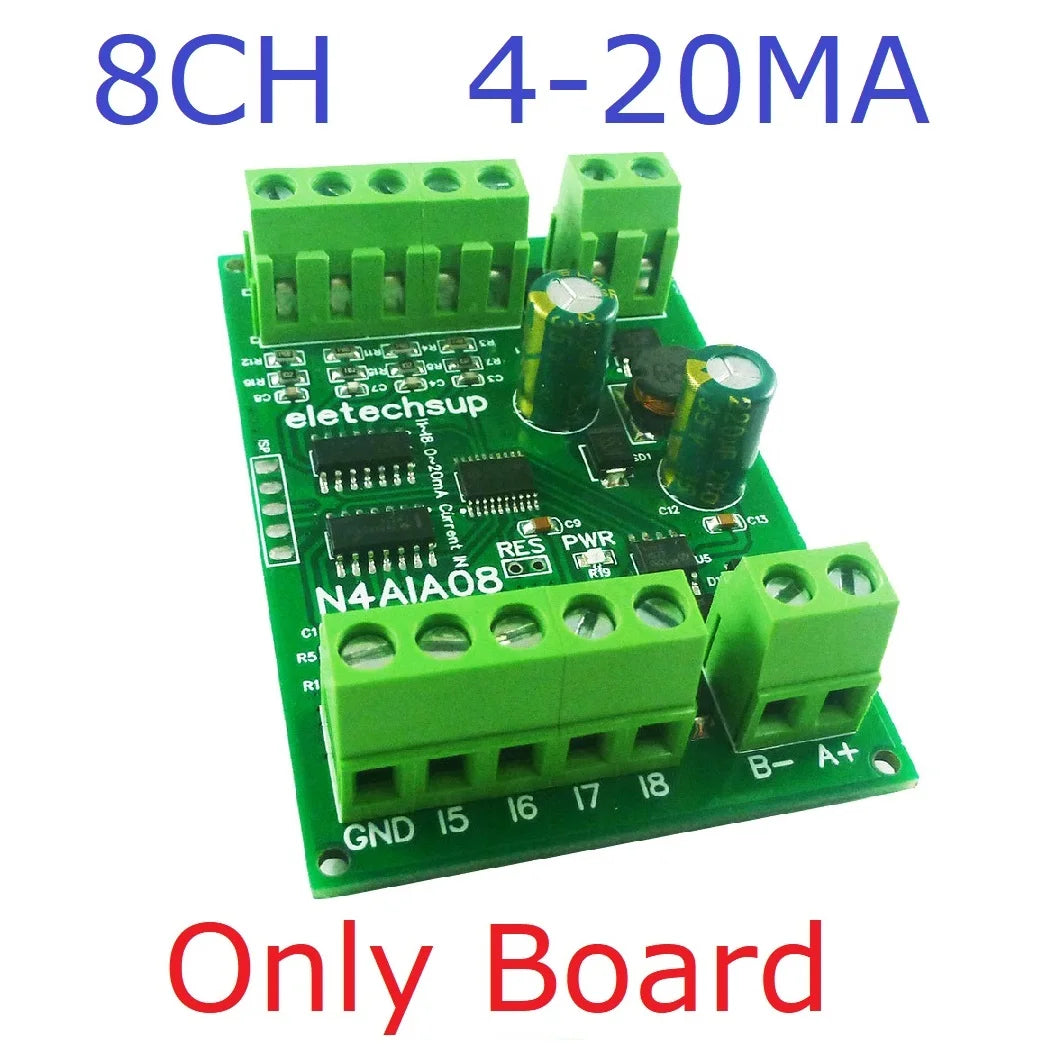 N4AIA08 N4AIB16 N4AIC24 22CH 4-20MA Current & 2CH 0-30V Voltage Input RS485 AI Module 24CH 12-bit ADC Collector Board MODBUS RTU PLC IO