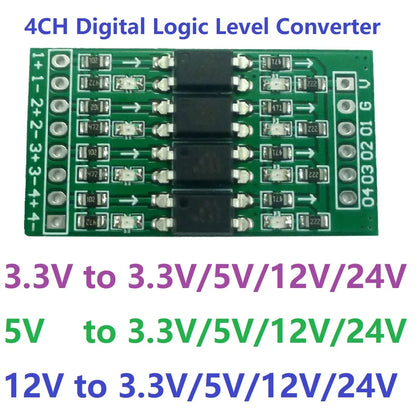 OP71A04 4ch 3.3V 5V 12V 24V Digital Logic Level Conversion Module PNP/NPN to NPN Optical Isolation Board for Arduiuo  NANO STM32 AVR