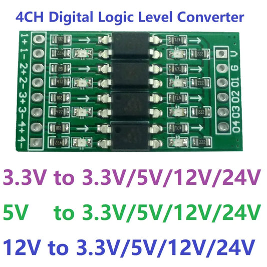 OP71A04 4ch 3.3V 5V 12V 24V Digital Logic Level Conversion Module PNP/NPN to NPN Optical Isolation Board for Arduiuo  NANO STM32 AVR