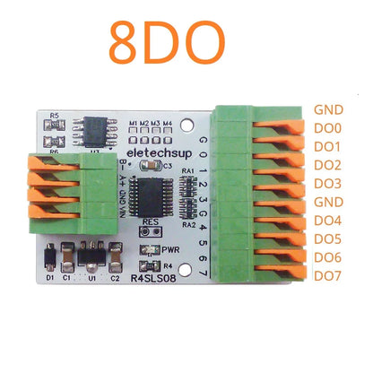 R4SLS08 8CH Multipurpose RS485 Modbus Rtu Digital IO Module 141R Spring Terminal Block Master-slave Digital Collection Control R4SLS08