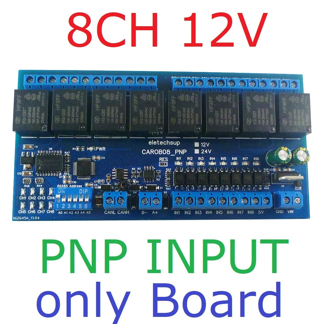 CAROA04 CAROB08 CAROC16 4/8/16 DI-DO CAN Relay Controller Module RS485 Digital NPN/PNP IO Expanding Board for CNC Car Automated Industry CARO