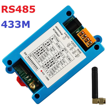 RT4RA01 433M 868M RS485 RS232 DTU VHF/UHF Radio Modem Wireless Transceiver 1200-115200 None/Odd/Even Dip Switch Set Master-slave Network