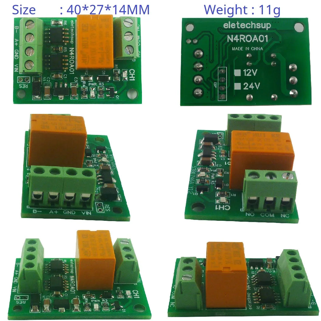 N4ROA01 3A Micro Power Consumption Small RS485 Relay Module Modbus Rtu N4ROA01