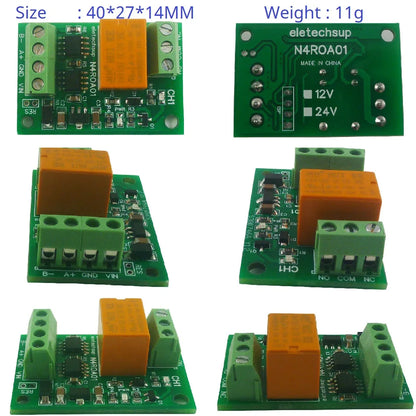 N4ROA01 3A Micro Power Consumption Small RS485 Relay Module Modbus Rtu N4ROA01