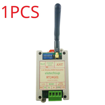 RT24G01 UHF Radio Modem 2Mbps Air Data Rate RS485 Fast Transceiver 2.4G 20DBM Quasi-Full-Duplex UART DTU Module for Smart Meter Scale