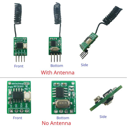RFCE001 Mini 2CH 433M UHF Wireless Receiver PT2262 2264 EV1527 Decoder ASK OOK Learning Fixed Code Decoding Module Smart Home Automation