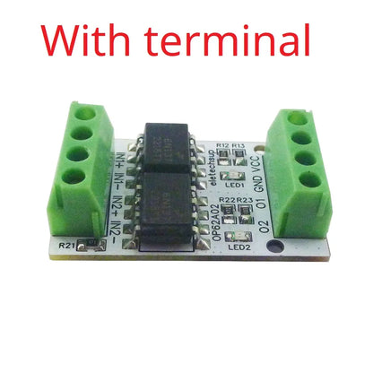 OP62A02 10M High-Frequency 3.3V 5V GPIO Logic Level Converter Board PWM Signal 5000Vrms Optical Isolation Module PNP NPN OP62A02