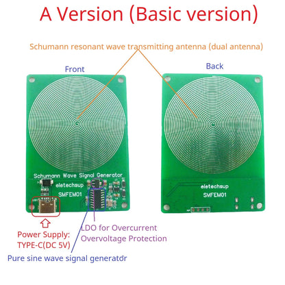 SMFEM01  Mini 7.83Hz Pure Sine Wave Schumann Resonances SR Signal Generator Earth Resonance Wave Booster