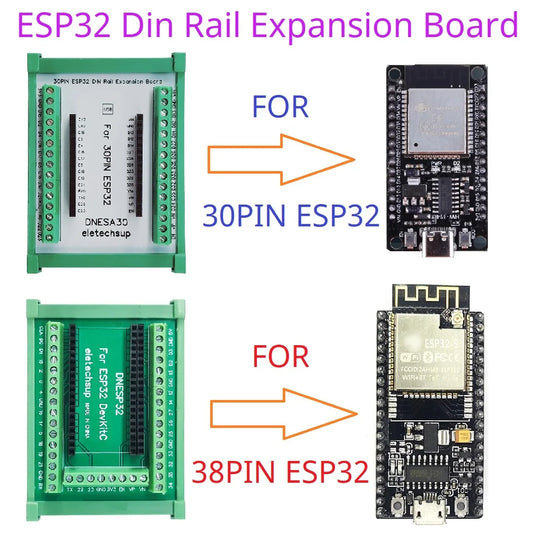 DNESA30 DNESP32 Din Rail Mounting DIN35 C45 Rail ESP32 Base Plate 3.96 Terminal Screw Terminal Block Adapter Module for Arduino Wifi BT IOT DIY