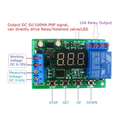 PS58F01 10A DC 12V 24V 36V 48V Lead-Acid Battery UPS Diy Module Charger Discharger Auto Control Switch Board Undervoltage Overvoltage
