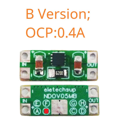 NDOV05MB DC 3.3-5V 0.2-2.5A Overvoltage Overcurrent Power Supply Protector OCP OVP UVLO OTP Protection Module for 18650 Lion Lifepo4 NIMH