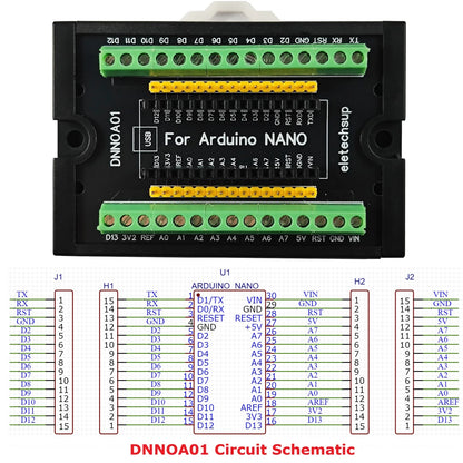 DNNOA01 NANO V3.0 DIN35 C45 DIN Rail Expansion Board 3.96MM Mount Screw Terminal Block Adapter Module for Arduino Open PLC Smart Home