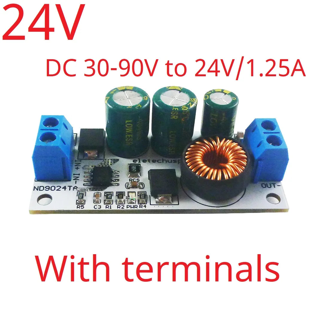 ND9024TA 2.5A DC 10-90V to 5V 12V 24V DC-DC Converter High-Voltage Buck Regulator Module for Lion Lipo LiFePO4 Lead-acid Solar battery