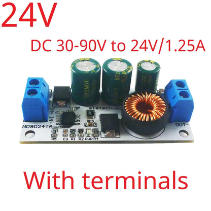 ND9024TA 2.5A DC 10-90V to 5V 12V 24V DC-DC Converter High-Voltage Buck Regulator Module for Lion Lipo LiFePO4 Lead-acid Solar battery