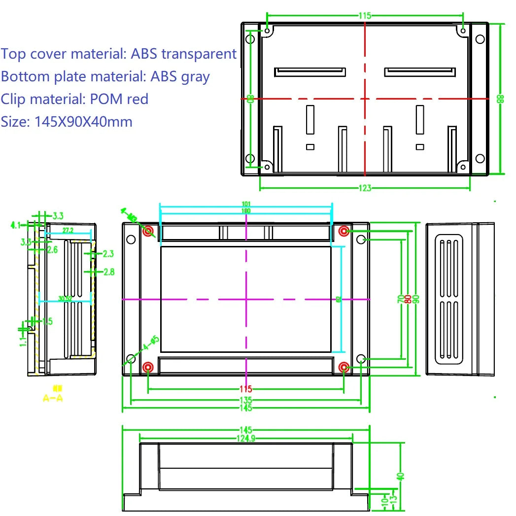 ES30G29 Transparent Cover ESP32 Devkit Expansion Board Din Rail 5.0 Cross Terminal Block Adapter Module for Bluetooth Arduino Wifi IOT