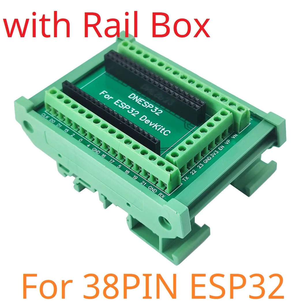 DNESA30 DNESP32 Din Rail Mounting DIN35 C45 Rail ESP32 Base Plate 3.96 Terminal Screw Terminal Block Adapter Module for Arduino Wifi BT IOT DIY