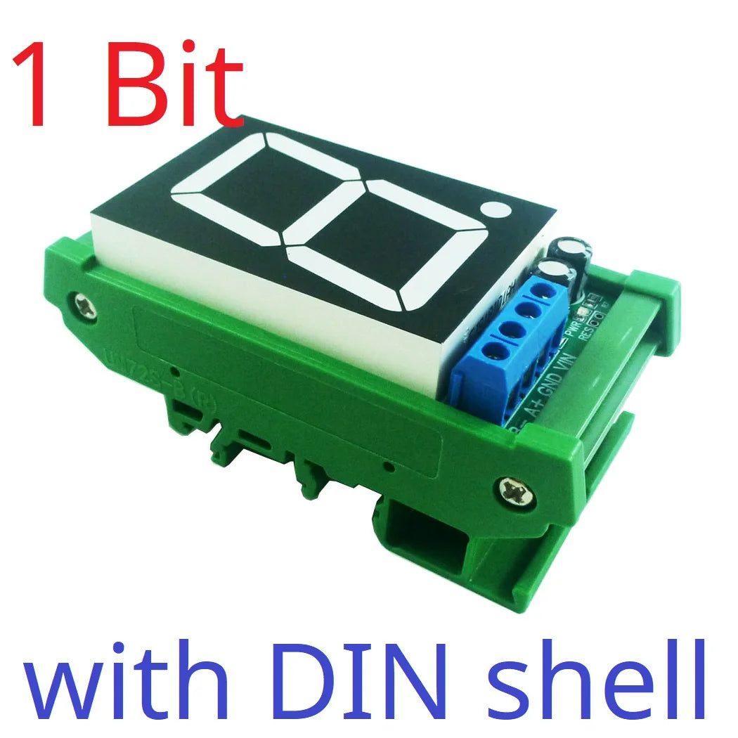 DM18A01 DM18B02 DM18C04 1-4 Bit DC 12V 24V 1.8 inch DIN shell RS485 Modbus RTU Digital Tube LED Board PLC IO Expanding Board