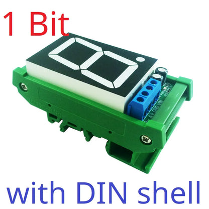 DM18A01 DM18B02 DM18C04 1-4 Bit DC 12V 24V 1.8 inch DIN shell RS485 Modbus RTU Digital Tube LED Board PLC IO Expanding Board