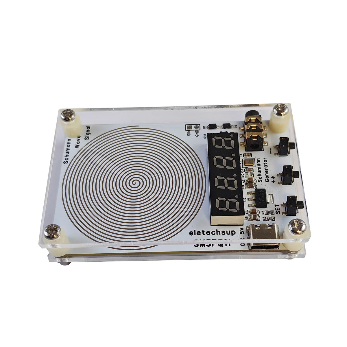 SMSPQ11 Mini 0.01-10000HZ Schumann Wave Signal Generator for Deep Sleep Meditation  Focus Stress Relief  Wellness Therapy Device