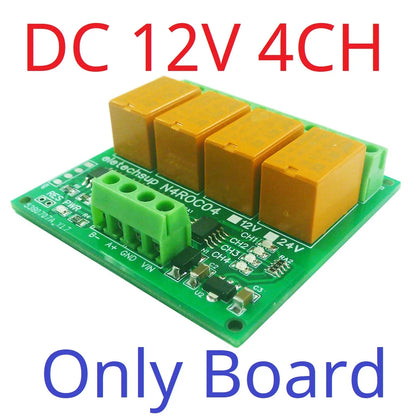 N4ROC04 DC 12V 24V 4ch Mini Modbus Rtu 3A Relay Module PLC Intermediate Relay I/O Expansion Board NC COM NO Port N4ROC04