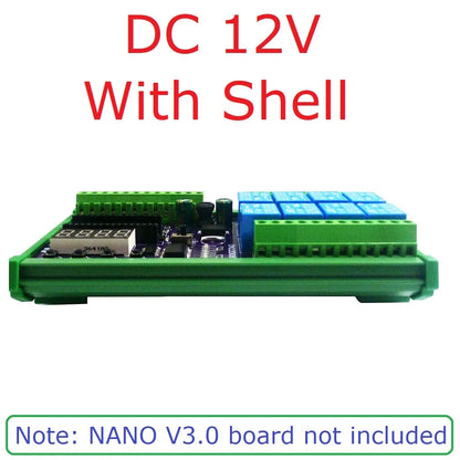 DN22D08 8CH DC 12V 24V Multifunction Delay Timer Switch Board RS485 PLC IO Expanding Module For Arduino NANO V3.0